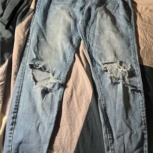American Eagle Outfitters Light Wash Distressed Jeggings